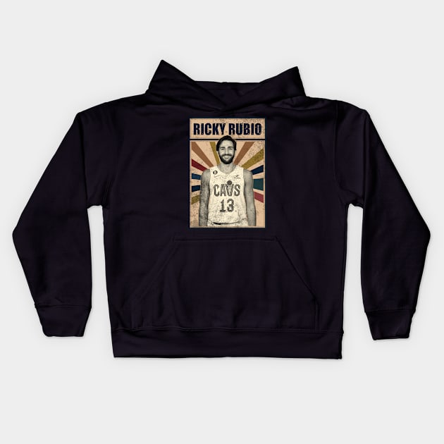 Cleveland Cavaliers Ricky Rubio Kids Hoodie by RobinaultCoils